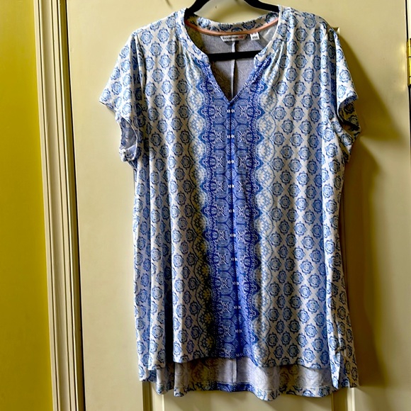 Issac Mizrahi Live! Blue and White Womens Top - Picture 2 of 8